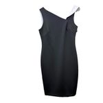 Calvin Klein NWT Calvin Klein Black White Asymmetrical Scuba Stretch Sheath Dress Size 10 Photo 4