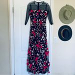Alex Marie NWOT  Embellished Tulle Floral Embroidered Maxi Gown Dress | Size 4 Photo 7