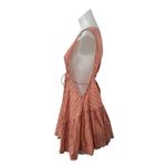 Free People Coral Sleeveless Deep V Neck Ruffle Boho Mini Swing A Line Dress S Photo 2