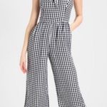 Hollister Cropped Gingham Jumpsuit with tie front Photo 1