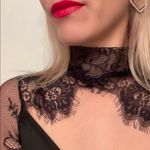 Women's Black Mock Neck Long Lace Sleeve Cocktail Mini Dress Size Small Photo 2