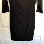 Calvin Klein Black 3/4 Sleeve Ruched Front Sheath Dress Size 4 Photo 2