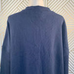 Anthropologie Deletta Murray Coat Sweatshirt Bomber Cotton Navy Blue Size Small Photo 8