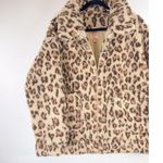 Show Me Your Mumu Women Jacket Brown Cordelia Leopard Faux Fleece Full Zip Large Photo 4