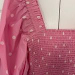 Ganni Polka Dot Print Balloon Sleeve Smocked Blouse Photo 1