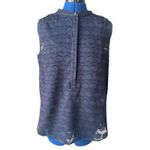 J.Crew Navy Sheer Lace Sleeveless Sheer and Tank Set Size 8 Career Normcore Photo 1