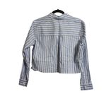 Everlane NWT  Blue White Striped Collared Long Sleeve Cropped Button Shirt XS Photo 4