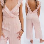 Show Me Your Mumu Bianca wispy blush pink wide leg ruffle jumpsuit medium summer Photo 1