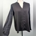 Jennifer Lopez ‼️final must bundle‼️ JLO Blouse Lace Sleeves V-neck Black Photo 5