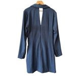 Anthropologie  Long Sleeve V Neck Blazer Mini Dress Navy Size 16 NEW Photo 10
