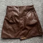 Fashion On Earth Brown Leather Mini Skirt  Photo 1