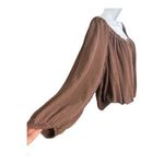 We The Free Free People  Brown The Bubble Tee Size L Off The Shoulder Peasant Top Photo 4