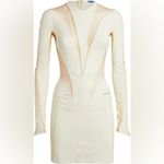MUGLER White & Beige Illusion Minidress, Size Italy 46, US 10, $990 Photo 3