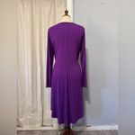 Women Purple Halter Long Sleeve Tunic Mid Stretchy Pockets Dress XL High Photo 8