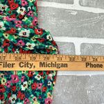 Rachel Zoe  Green Floral V-Neck Tassel Tie Boho Peasant Blouse Women's Size Med Photo 7