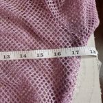 Becca  Mesh Scoop Neck Long Sleeve Metallic Beach Coverup Dress Small Photo 8