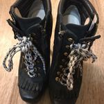 Black Tie Up High Heels With Zippers Size 6 Photo 3