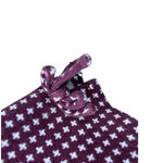 Talbots Womens Sweater Size L Maroon Houndstooth 3/4 Sleeve Thick Cotton Knit Photo 6