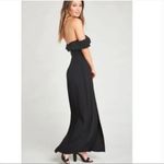 Show Me Your Mumu  upton off shoulder solid black high slit maxi dress xxs Photo 1