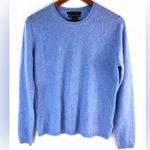 Tahari  Pure Luxe M Cashmere Soft Blue Crew Neck Pullover Sweater Photo 8