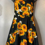 Topdress Sunflower Print Halter Dress Black Size L Photo 0