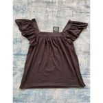 Chaser NWT! Black Flutter Sleeve Square Neck Tee Medium Photo 4