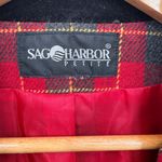 Sag Harbor Blazer Jacket Womens 14/16 Red Tartan Plaid Wool Blend Vintage Photo 5
