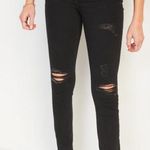 Old Navy Pop Icon Skinny Black Distressed Mid Rise Short Denim Jeans Photo 0