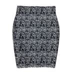 Shinestar Zebra animal print pencil skirt medium stretch knit black white midi Photo 1