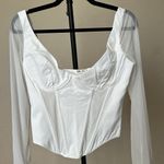 House Of CB HOUSE OF‎ CB Araminta corset mesh top NWOT size L  white Photo 3