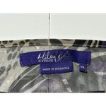 Miley Cyrus  Max Azria Gray Purple Sheer Short Sleeve Blouse XL Photo 3