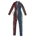 May pink  Snake Print Jumpsuit Small‎ Long Sleeve Bold Y2K Night Out Trendy Photo 1