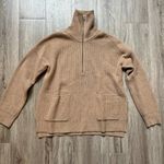 Madewell Merino Wool Blend Glenbrook Half-Zip Pullover Sweater Camel Brown XS Photo 3