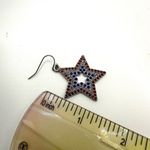 Patriotic red white and blue rhinestone star earrings Photo 5