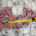 Anthropologie  Abel The Label Floral Crop Top puff sleeves bright size small Photo 4