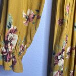 Xhilaration Women’s Mustard Yellow V neck Long Sleeve Floral Dress Size XXL Photo 4