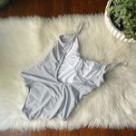 Striped One Piece Swimsuit Grey & White by Enfasis NWOT Gray Size 8 Photo 2