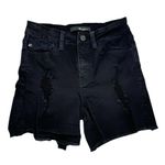 KanCan Black Denim Jean Shorts Distressed Cuffed Mid Rise 3 25 Photo 0