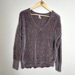 Mudd Purple Chenille V Neck Sweater Photo 3