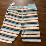BP NWT . Multicolor Stripe Elastic Waist Tapered Ribbed Knit Leggings Pants Large Photo 5