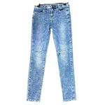 American Eagle  Hi Rise Jeggings Womens 6 Denim Super Stretch Ripped Blue Jeans Photo 1