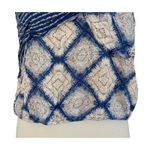 Free People  Indigo Call On Me Diamond Printed Top Blouse Asymmetrical Straps M Photo 5