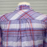 Joie  Blue Red Plaid Button Down Roll Tab Shirt Small Photo 7
