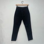 We Wore What  Danielle Jeans Crystal Button Up Straight Leg Black Photo 4