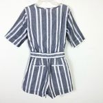 Banana Republic NWT Grey & White Linen Blend Belted Waist Short Romper Playsuit Photo 2