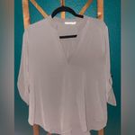 Lush Clothing Lush Dark Brown V Neck Blouse Photo 0