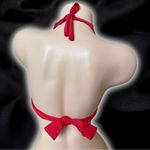 J.Crew  Red Retro Classic Casual Triangle Halter Plus Size Bikini Swimsuit Top Photo 2