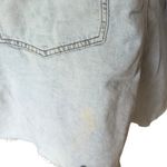 We Wore What 90’s Light Wash Denim Relaxed Overall Shorts Raw Hem Romper L Photo 10