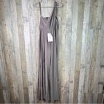 City Studio Size 1 Sleeveless 1 Shoulder Asymmetrical Maxi Evening Sheath Dress Silver Photo 1