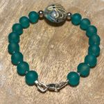Beaded Sea Glass Hand Blown Glass Octopus Bead Bracelet Photo 4